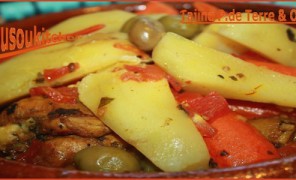Tajine de Poulet-Pommes de Terre et Olives طاجين الدجاج البطاطة والزيتون