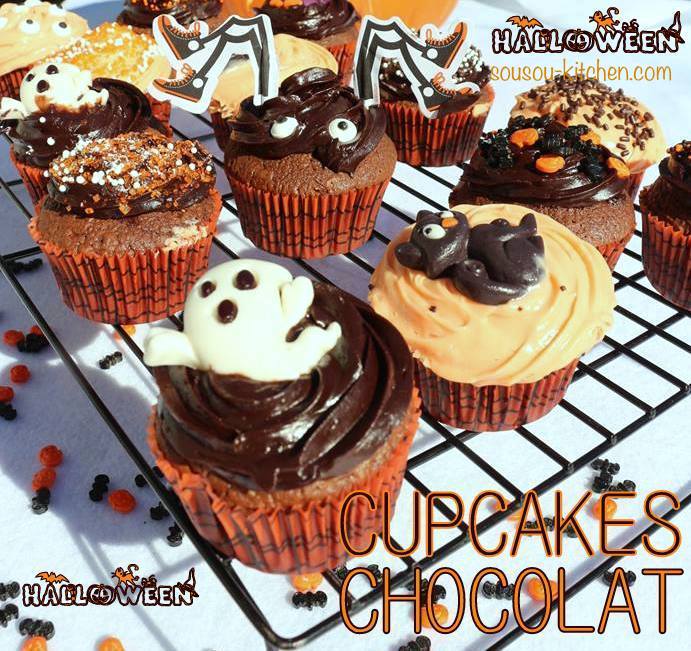 Cupcake au chocolat de Halloween