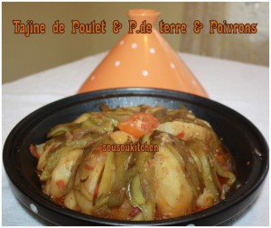 Tajine de Poulet, P.de terre et Poivrons