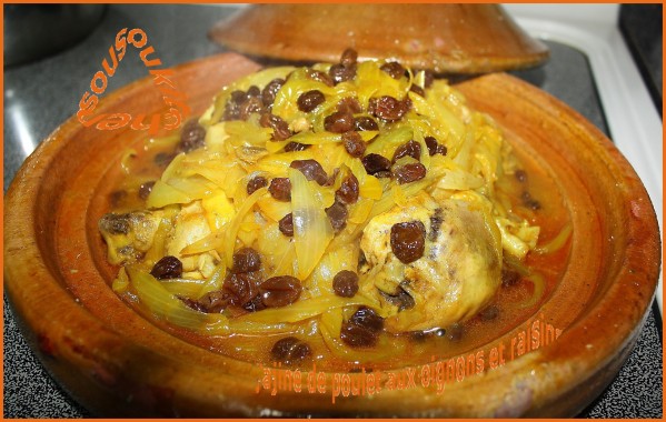 tajine poulet oignons et raisins 013