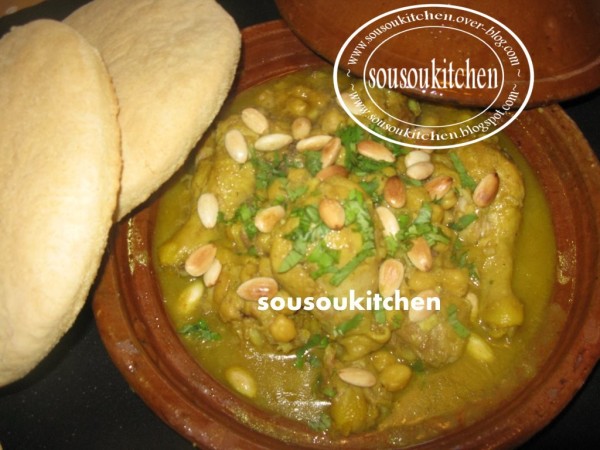 Tajine poulet aux poids chiche طجين الدجاج بالحمص