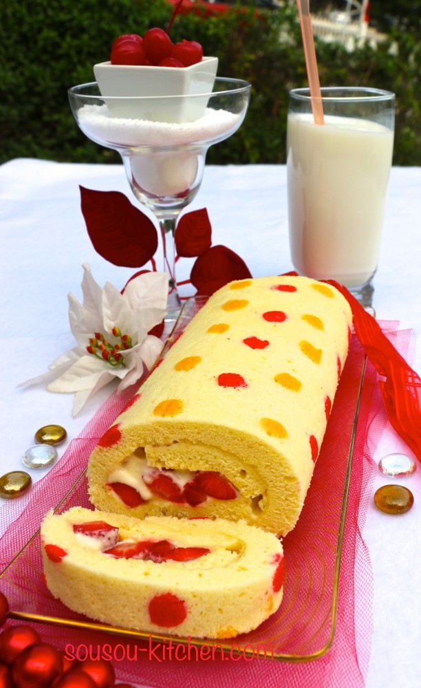 Gateau roule au chocolat blanc